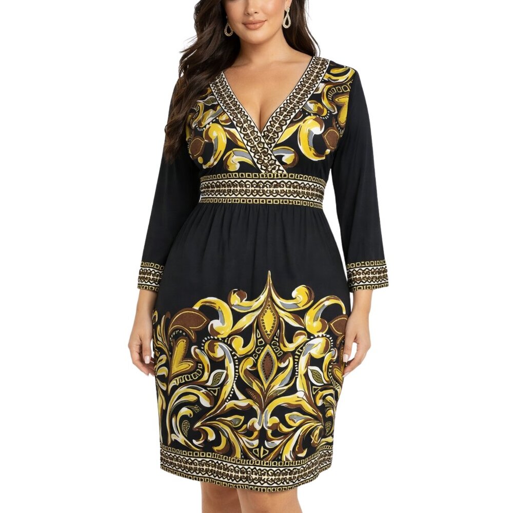 INC International Concepts Studded Paisley Medallion Dress XL